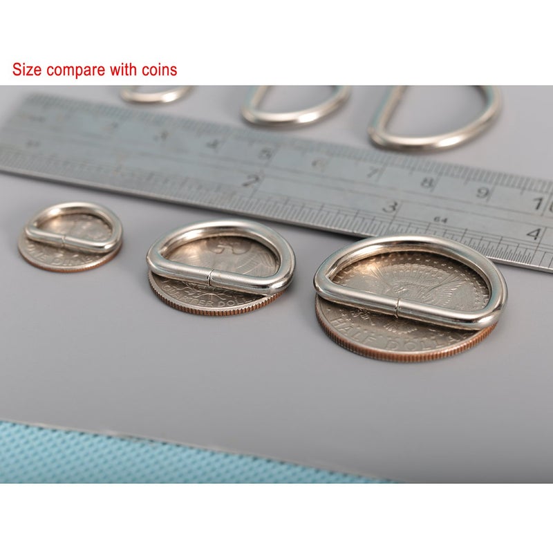 CrocSee Metal D Ring 1/2 inch Non Welded Nickel Plated Pack of 100 (Small) - Image 4